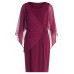Vera Mont - 0332 4835 4599 Bordeaux stretch kleed met voile mouwen.